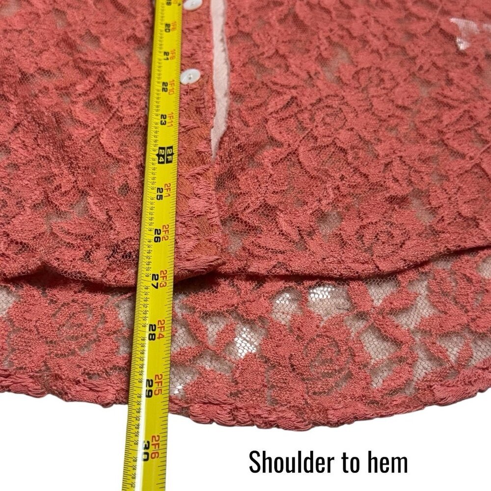 Y2K‎ Miss Me Boho Rhinestone Lace Button up Blouse Cottagecore Rodeo Country L - Picture 11 of 11
